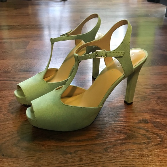 Turquoise Suede Heels - Picture 2 of 5